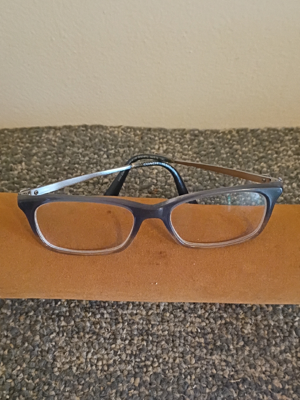 Coach Two-Tone Gray and Black Rectangular Eyeglass Frames